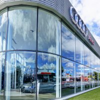 Ebbett Audi - Curved Glass Structurally Glazed